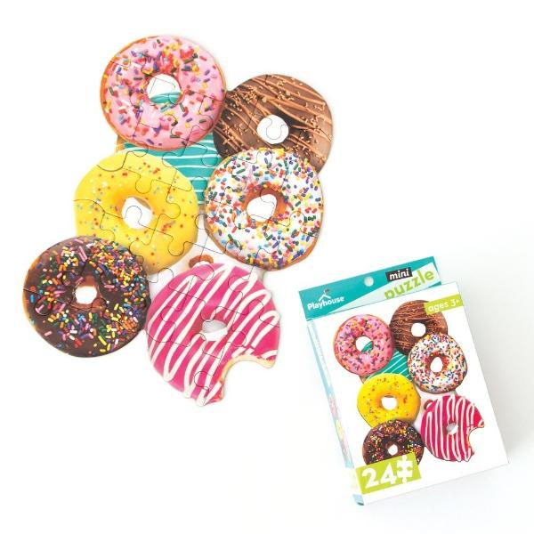 Donuts 24 Piece Mini Shaped Jigsaw Puzzle Paper House - for just $7.99! 