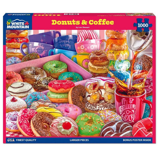 Donuts & Coffee 1000 Piece Jigsaw Puzzle White Mountain - for just $19.99! 