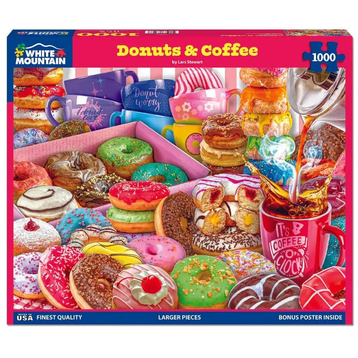 Donuts & Coffee 1000 Piece Jigsaw Puzzle White Mountain - for just $19.99! 