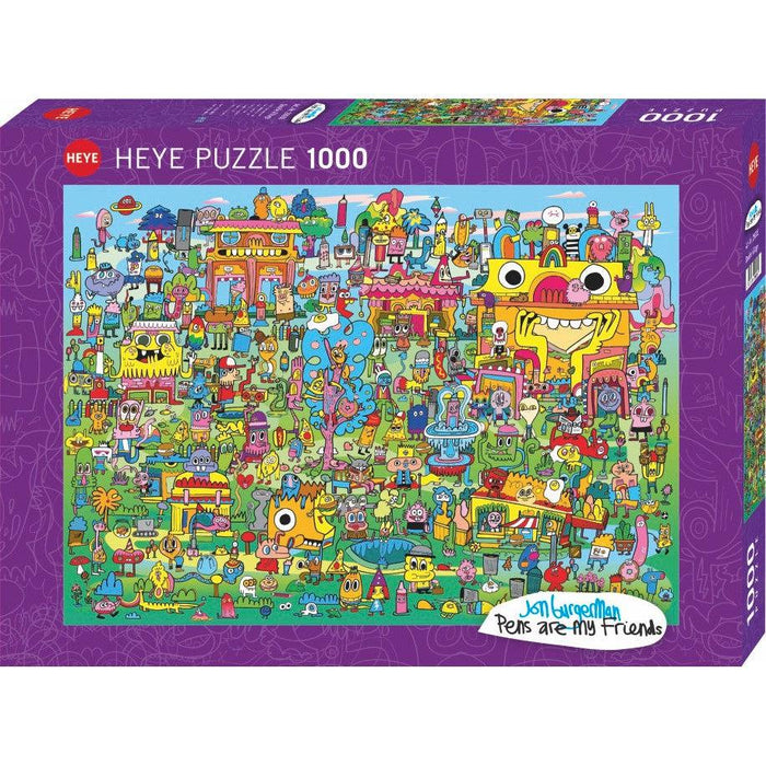 Doodle Village Burgerman 1000 Piece Jigsaw Puzzle Heye - for just $29.99! 