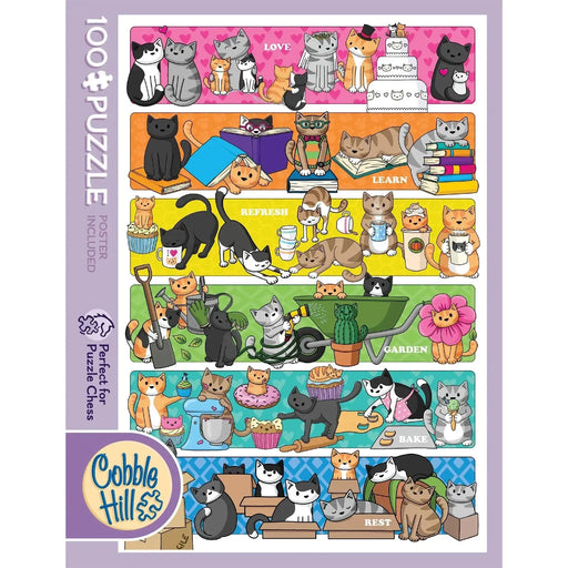 Doodlecat Days 100 Large Piece Jigsaw Puzzle Cobble Hill - for just $14.99! 