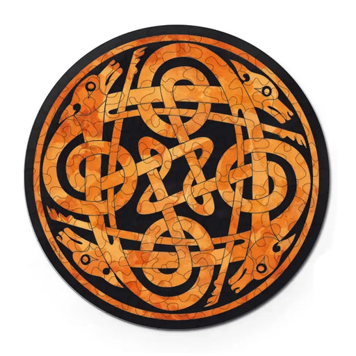 Double Dogs 88 Wood Piece Double-Sided Round Jigsaw Puzzle Curiosi - for just $29.99! 