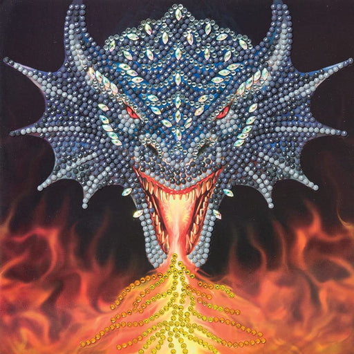 Dragon Fire Head Crystal Art Card Kit Craft Buddy - for just $7.99! 