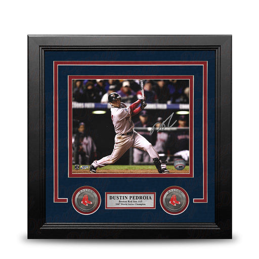 Dustin Pedroia 2007 World Series Action Boston Red Sox Autographed 8" x 10" Framed Baseball Photo - for just $249.99! 