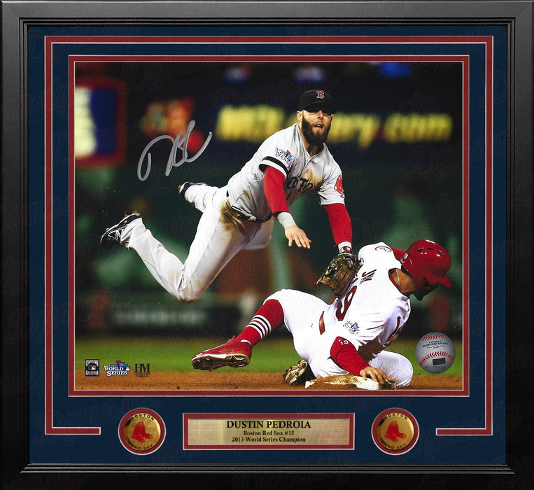 Dustin Pedroia 2013 World Series Action Boston Red Sox Autographed 11" x 14" Framed Baseball Photo - for just $279.99! 