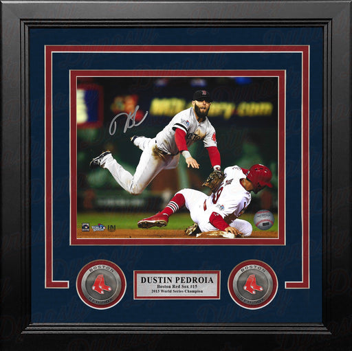 Dustin Pedroia 2013 World Series Action Boston Red Sox Autographed 8" x 10" Framed Baseball Photo - for just $249.99! 