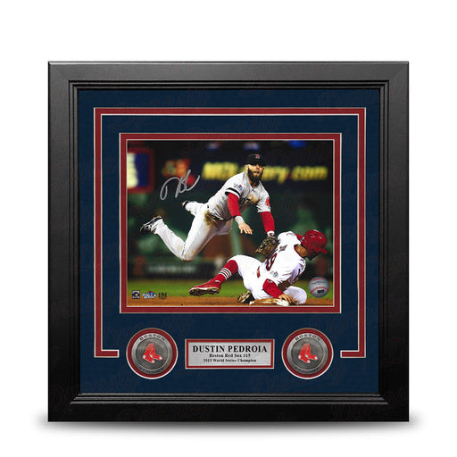 Dustin Pedroia 2013 World Series Action Boston Red Sox Autographed 8" x 10" Framed Baseball Photo - for just $249.99! 