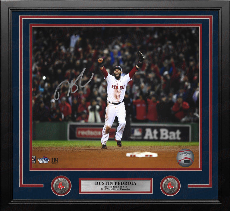 Dustin Pedroia 2013 World Series Celebration Boston Red Sox Autographed 11x14 Framed Baseball Photo - for just $279.99! 