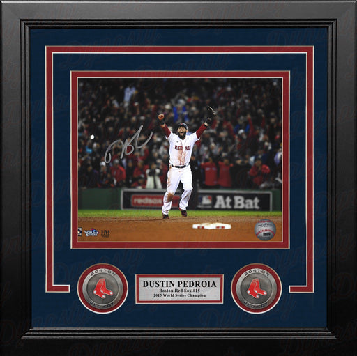 Dustin Pedroia 2013 World Series Celebration Boston Red Sox Autographed 8x10 Framed Baseball Photo - for just $249.99! 