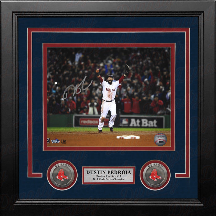 Dustin Pedroia 2013 World Series Celebration Boston Red Sox Autographed 8x10 Framed Baseball Photo - for just $249.99! 