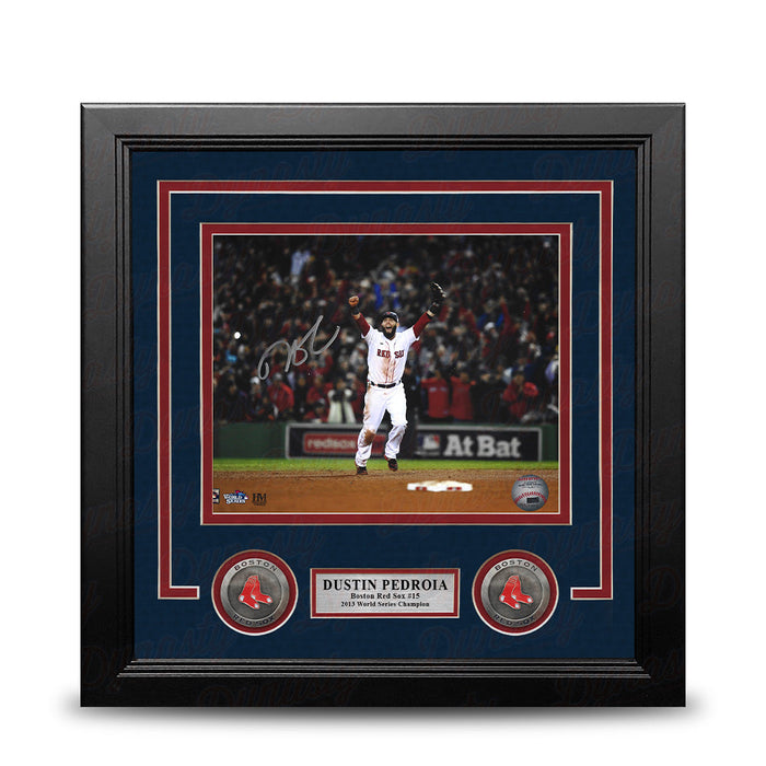Dustin Pedroia 2013 World Series Celebration Boston Red Sox Autographed 8x10 Framed Baseball Photo - for just $249.99! 