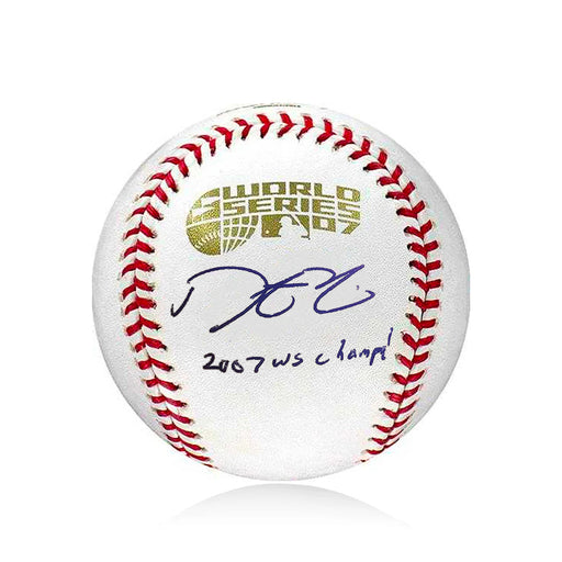 Dustin Pedroia Boston Red Sox Autographed 2007 World Series Baseball Inscribed World Series Champs - for just $319.99! 