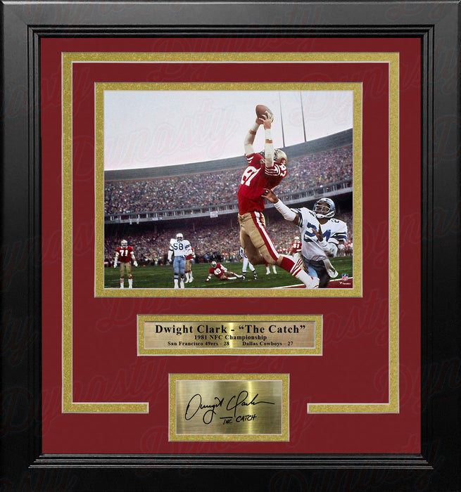 Dwight Clark 1981 NFC Championship Catch San Francisco 49ers 8x10 Framed Photo with Engraved Autograph - for just $79.99! 