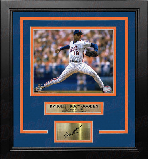 Dwight Gooden in Action New York Mets 8" x 10" Framed Baseball Photo with Engraved Autograph - for just $79.99! 