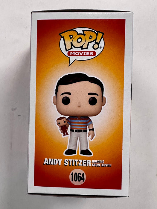 Funko Pop! Movies Andy Stitzer Holding Steve Austin Chase #1064 The 40 Year Old Virgin 2020 - for just $20! 