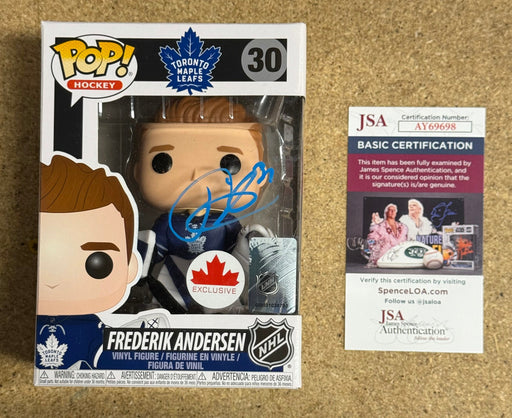 Frederik Andersen Signed NHL Toronto Maple Leafs Funko Pop! #30 Exclusive With JSA COA - for just $150! 