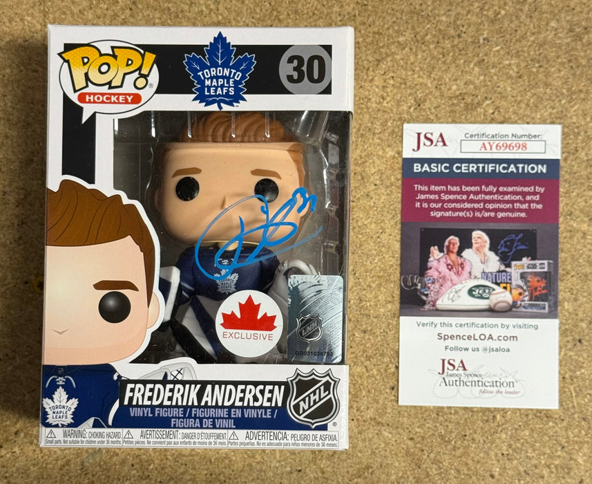 Frederik Andersen Signed NHL Toronto Maple Leafs Funko Pop! #30 Exclusive With JSA COA - for just $150! 