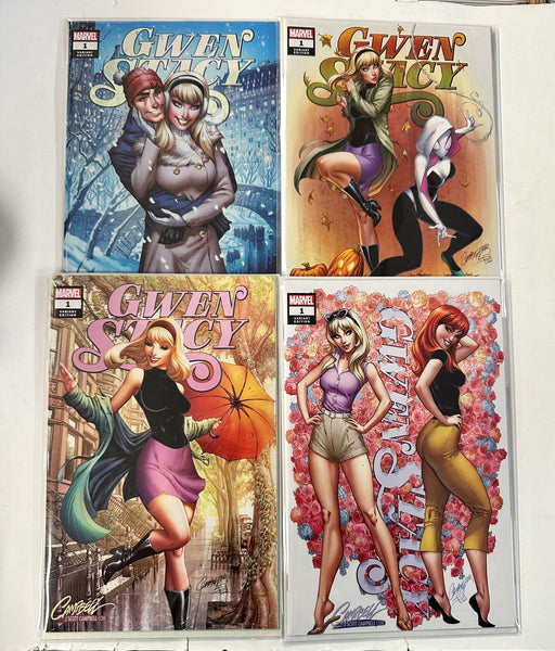 Gwen Stacy #1 J Scott Campbell Exclusive Set Of 4 Marvel Comics 2020 Seasons - for just $130! 