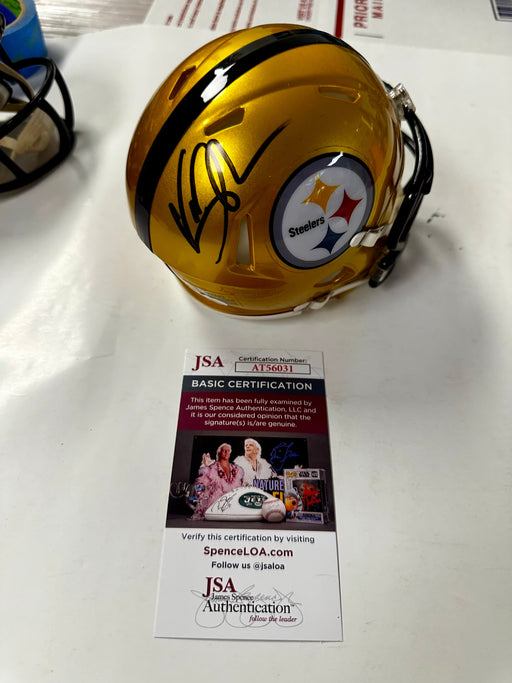Van Jefferson WR Signed Pittsburgh Steelers Flash Gold Mini Helmet With JSA COA - for just $120! 
