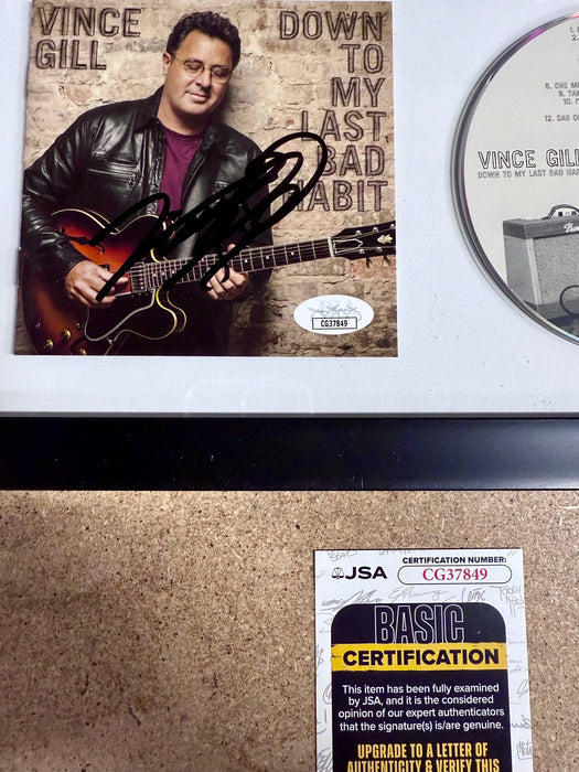 Vince Gill Framed & Signed “Down To My Last Bad Habit” (2016) CD Booklet With JSA COA - for just $150! 