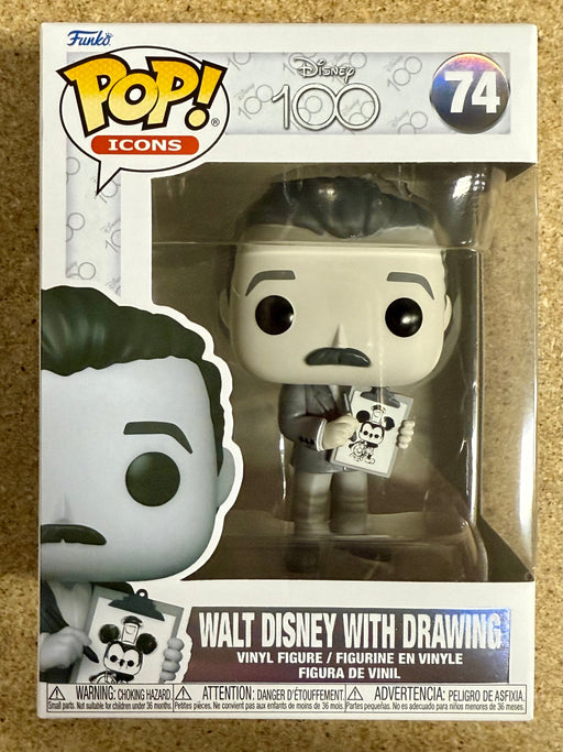 Funko Pop! Icons Walt Disney With Drawing Of Mickey Mouse #74 Disney 100 2022 - for just $15! 