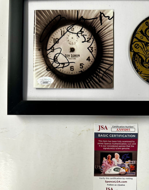 David, Caesar, Conrad, Louie & Steve Complete Signed Los Lobos This Time CD Framed JSA COA - for just $235! 