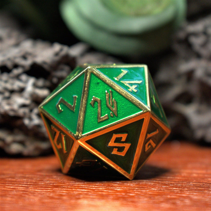 Emerald & Gold Metal 35mm D20 - Just $24.99! Shop now at Retro Gaming of Denver