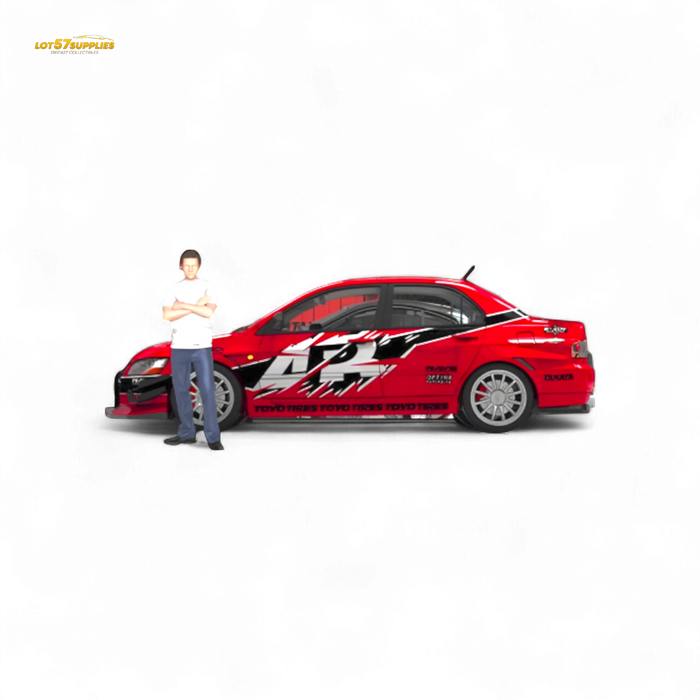 TimeMicro Mitsubishi Lancer EVO 9th Gen - Openable Hood & Figure - With Container 1:64 - for just $44.99! 