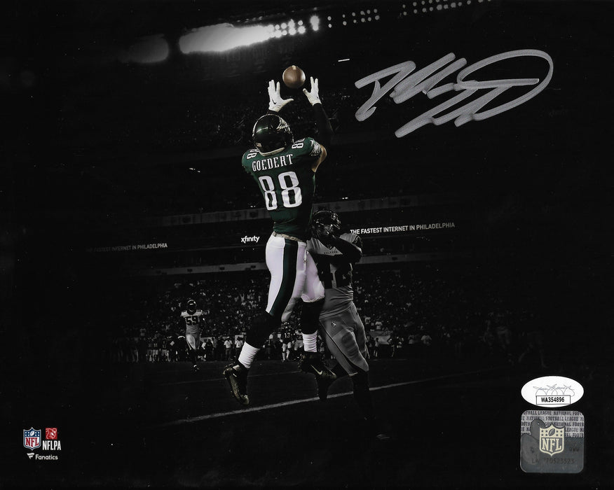 Dallas Goedert Touchdown Philadelphia Eagles Autographed 8" x 10" Blackout Football Photo - for just $99.99! 