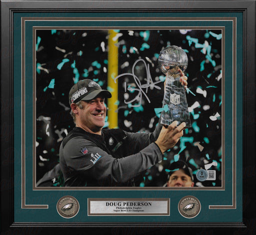 Doug Pederson Super Bowl Lombardi Trophy Philadelphia Eagles Autographed 11x14 Framed Football Photo - for just $129.99! 