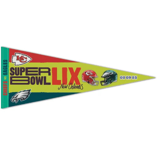 Philadelphia Eagles & Kansas City Chiefs Super Bowl LIX Dueling Premium Pennant - for just $14.99! 