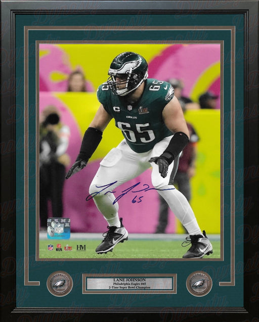 Lane Johnson Super Bowl LIX Action Philadelphia Eagles Autographed 16" x 20" Framed Football Photo - for just $299.99! 