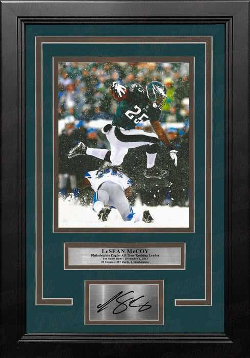 LeSean McCoy Snow Bowl Philadelphia Eagles 8" x 10" Framed Football Photo with Engraved Autograph - for just $79.99! 