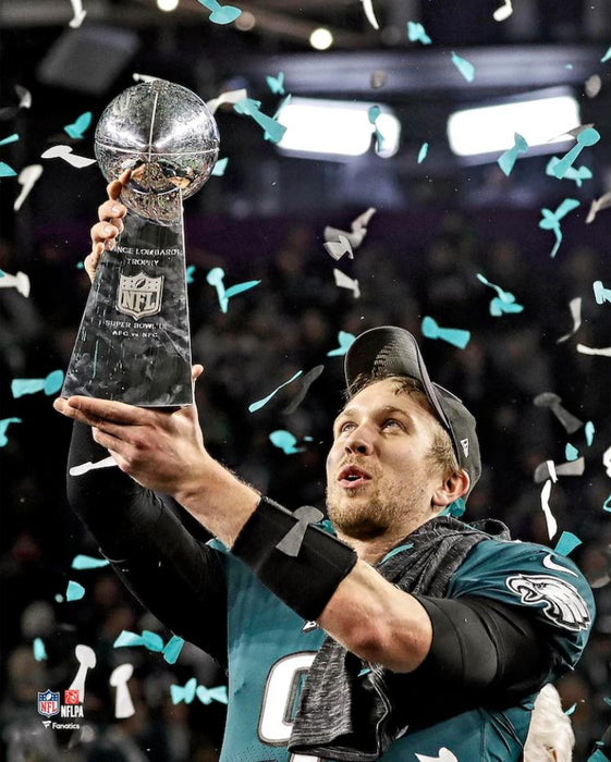 Nick Foles Lombardi Trophy Philadelphia Eagles Super Bowl LII Champions NFL Football 8" x 10" Photo - for just $9.99! 