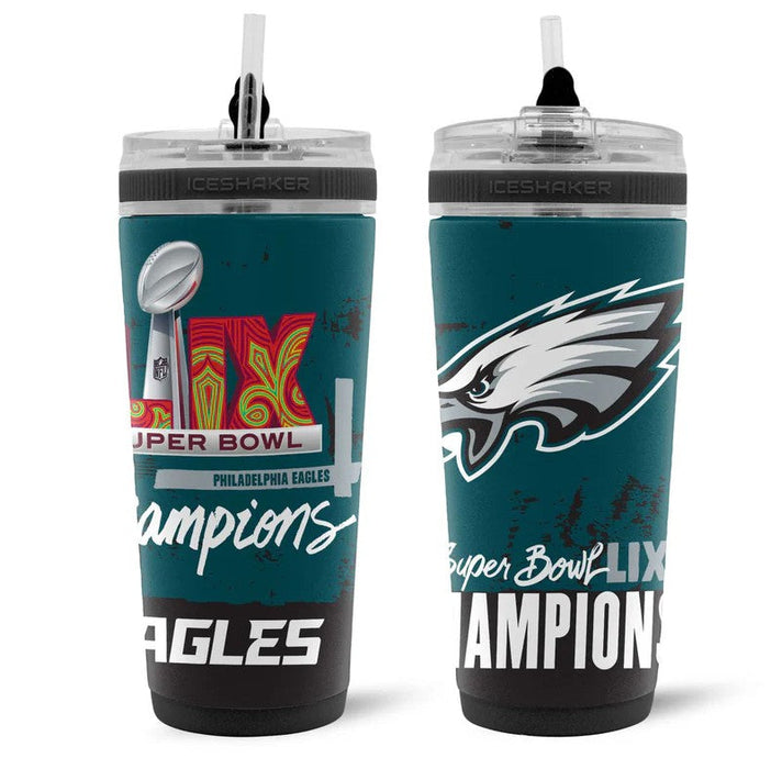 Philadelphia Eagles Super Bowl LIX Champions 26 oz Stainless Steel Ice Shaker Bottle - for just $44.99! 