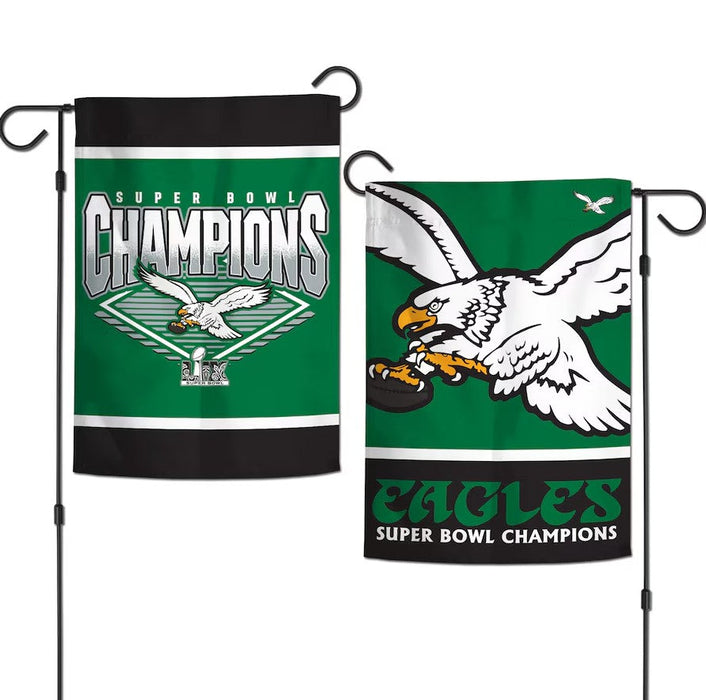 Philadelphia Eagles Super Bowl LIX Champions 12.5" x 18" Throwback Garden Flag - for just $19.99! 