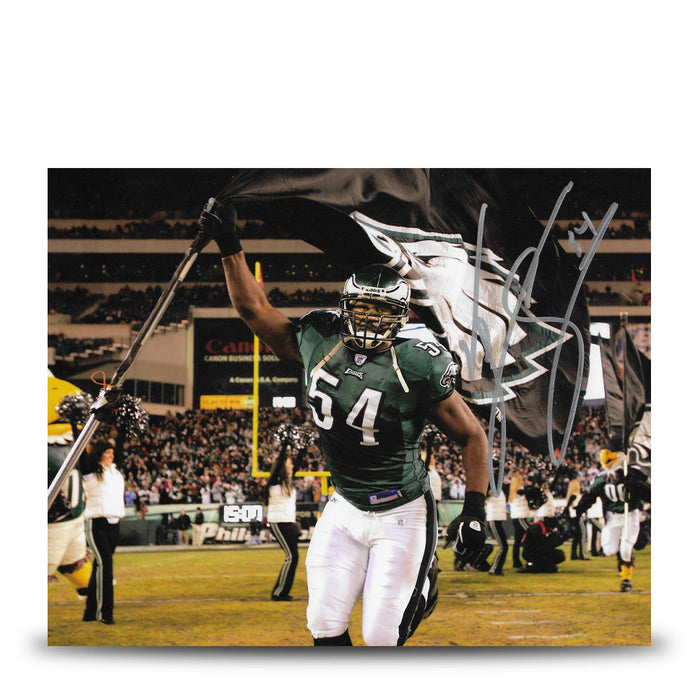 Jeremiah Trotter, Sr. Flag Philadelphia Eagles Autographed 11" x 14" Football Photo - for just $49.99! 