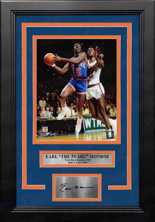 Earl Monroe in Action New York Knicks 8" x 10" Framed Basketball Photo with Engraved Autograph - for just $79.99! 