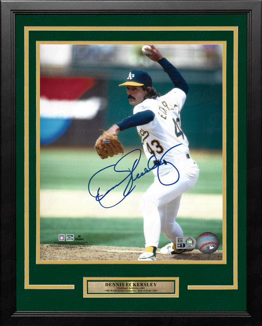 Dennis Eckersley in Action Oakland Athletics Autographed 16" x 20" Framed Baseball Photo - for just $179.99! 
