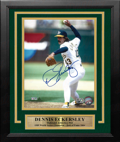 Dennis Eckersley in Action Oakland Athletics Autographed 8" x 10" Framed Baseball Photo - for just $119.99! 