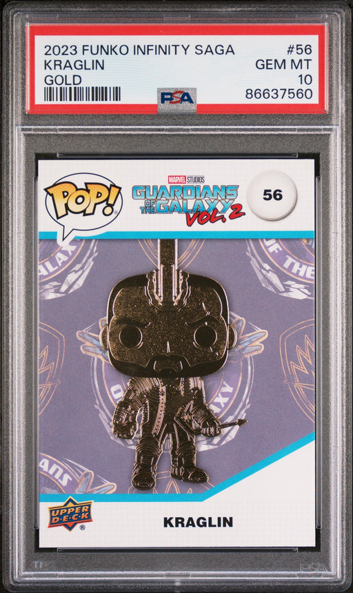 2023 UPPER DECK FUNKO POP MARVEL  KRAGLIN GOLD #56  PSA 10 - for just $54! 