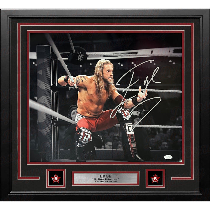 Edge Sets Up the Spear Autographed Framed WWE Wrestling Photo - Premium Autographed Framed Wrestling Photos - Just $209.99! Shop now at Retro Gaming of Denver