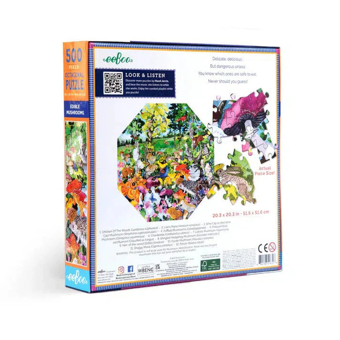Edible Mushrooms 500 Piece Octagonal Jigsaw Puzzle eeBoo - for just $26.99! 