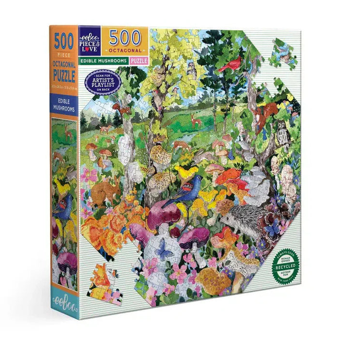 Edible Mushrooms 500 Piece Octagonal Jigsaw Puzzle eeBoo - for just $26.99! 