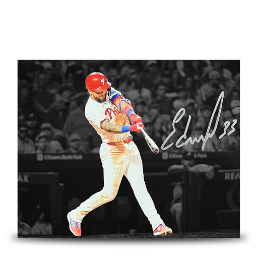 Edmundo Sosa Swing Autographed Philadelphia Phillies 11" x 14" Blackout Baseball Photo - for just $49.99! 
