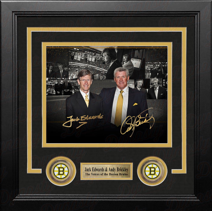 Jack Edwards & Andy Brickley Boston Bruins Autographed 8" x 10" Framed Collage Hockey Photo - for just $59.99! 