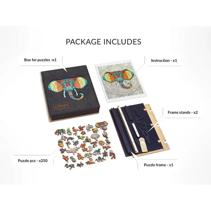 Elephant 250 Piece Wooden Jigsaw Puzzle Geek Toys - for just $99.99! 