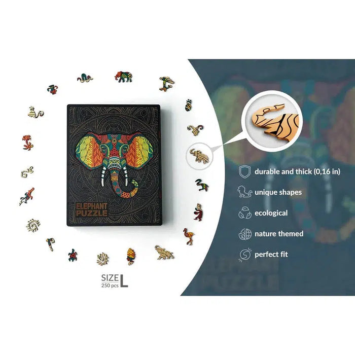 Elephant 250 Piece Wooden Jigsaw Puzzle Geek Toys - for just $99.99! 