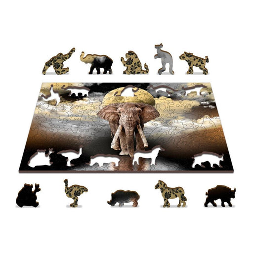 Elephant Dreams 150 Piece Wood Jigsaw Puzzle Wooden City - for just $19.99! 