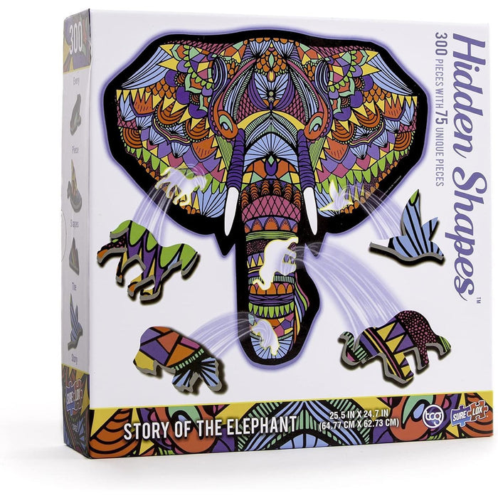 Elephant Hidden Shapes 300 Piece Jigsaw Puzzle Sure Lox - for just $10.99! 